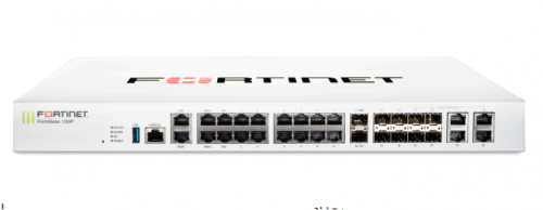 Firewall Fortinet FortiGate 100F + 24x7 FortiCare and FortiGuard UTP 1Año, Alámbrico, 20Gbit/s, 22x RJ-45 - FORTINET