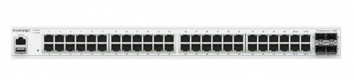 Switch Fortinet Gigabit Ethernet FS-148F, 48 Puertos PoE 10/100/1000Mbps + 4 Puertos SFP+, 176 Gbit/s, 32.000 Entradas - Gestionado - FS-148F